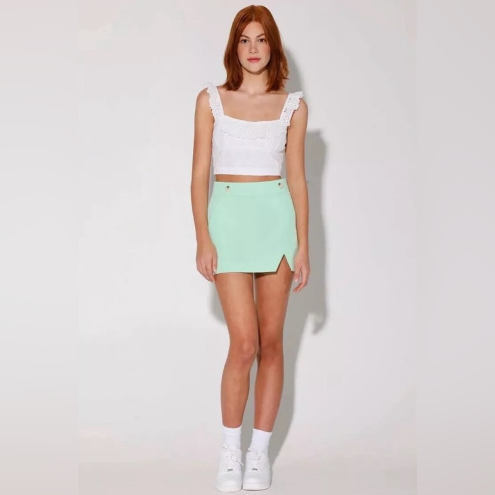 NWT WALTER BAKER KATARINA SEXY Mini Skirt Mint Side Split St‎ W4451 Size 6